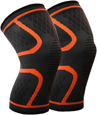KM Outdoor&Sports 1 Pair Knee Support Compression Sleeve Running Sports Protective Knee Pads (Black, X-Large) in Saudi Arabia