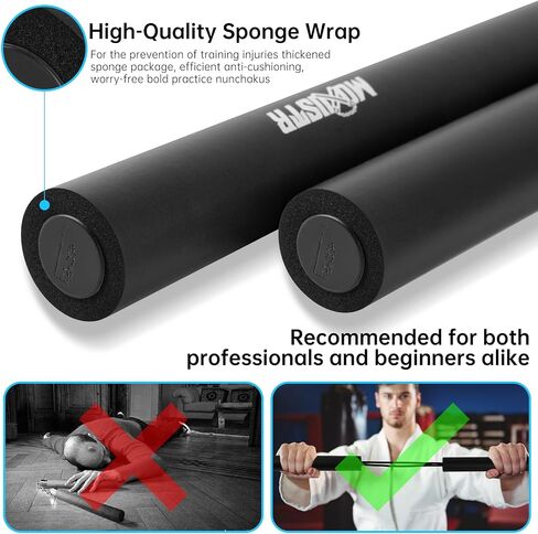 سلك مطاط الرغوة الآمن Nunchakus Karate Nunchucks تم ترقيته لممارسة المبتدئين وتدريب 2 حزمة in Saudi Arabia