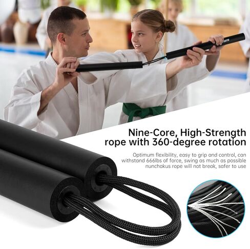 سلك مطاط الرغوة الآمن Nunchakus Karate Nunchucks تم ترقيته لممارسة المبتدئين وتدريب 2 حزمة in Saudi Arabia