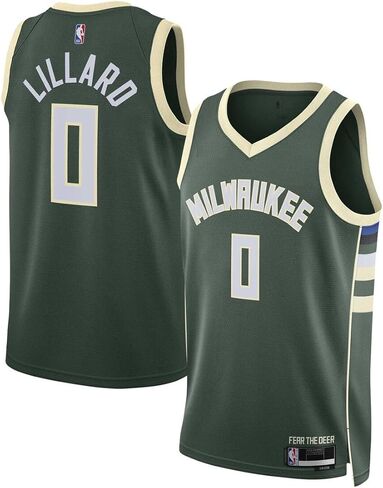Damian Lillard Milwaukee Bucks NBA Kids Youth 8-20 Green Icon Edition Swingman Jersey in Saudi Arabia