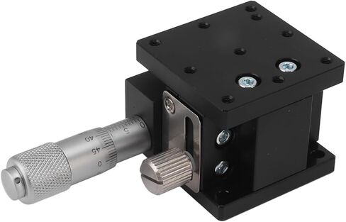 Micrometer Manual Linear Stage LZ40 Bearing Sliding Table, Aluminum Alloy, 10mm Stroke Displacement Trimming, 19.6N Load, Table Cross Roller for Precise Positioning, 40x40mm in Saudi Arabia