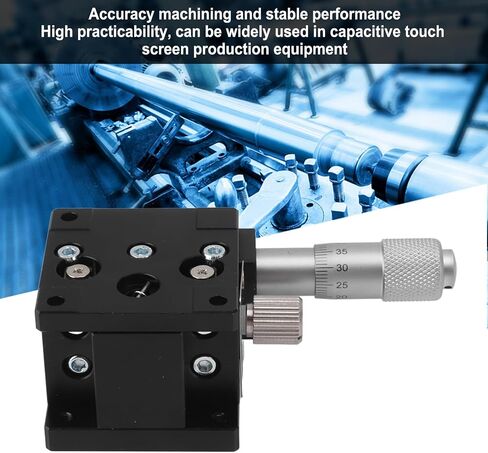 Micrometer Manual Linear Stage LZ40 Bearing Sliding Table, Aluminum Alloy, 10mm Stroke Displacement Trimming, 19.6N Load, Table Cross Roller for Precise Positioning, 40x40mm in Saudi Arabia