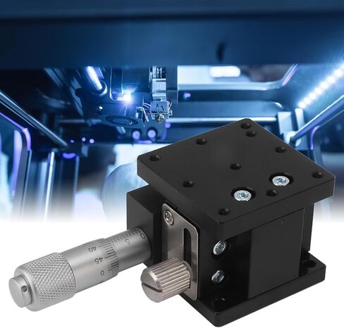 Micrometer Manual Linear Stage LZ40 Bearing Sliding Table, Aluminum Alloy, 10mm Stroke Displacement Trimming, 19.6N Load, Table Cross Roller for Precise Positioning, 40x40mm in Saudi Arabia