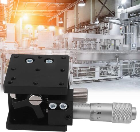 Micrometer Manual Linear Stage LZ40 Bearing Sliding Table, Aluminum Alloy, 10mm Stroke Displacement Trimming, 19.6N Load, Table Cross Roller for Precise Positioning, 40x40mm in Saudi Arabia