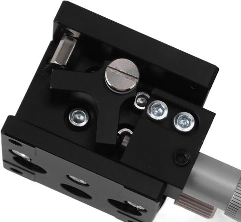 Micrometer Manual Linear Stage LZ40 Bearing Sliding Table, Aluminum Alloy, 10mm Stroke Displacement Trimming, 19.6N Load, Table Cross Roller for Precise Positioning, 40x40mm in Saudi Arabia