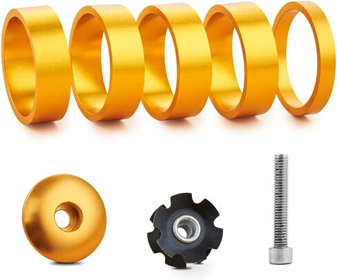 Bicycle Headset Spacer 1-1/8 inch 28.6mm with Stem Top Cap(Carbon Fiber),Headset Star Nut and Long Titanium Bolt Aluminium Alloy MTB Road Bike Stem Headset Spacer in Saudi Arabia
