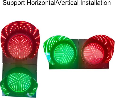 Industrial LED Traffic Signals, 2 in 1 Red/Green Stop and Go Light, 200mm(8 in) Traffic Light, Industrial Circulation Light Lamp for Wall (Color : 12v)(220v) in Saudi Arabia