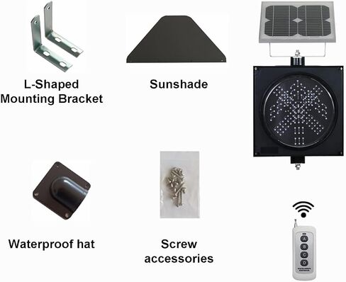 Industrial Solar Traffic Stop Light 1 Light X/Arrow, Red/Green Stop and Go Light with Remote Control, Industrial Signal Light with Solar Panel, for Intersections, Roads, in Saudi Arabia