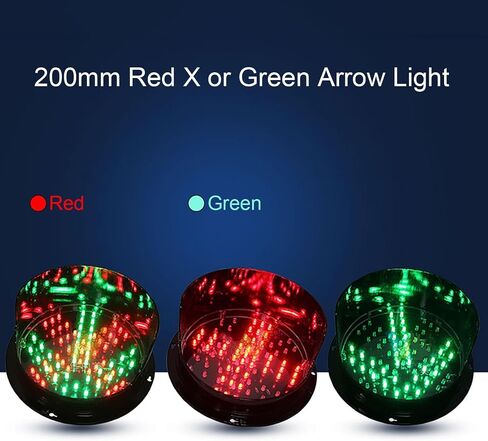 8 Inch/200mm LED Traffic Stop Light 1 Light X/Arrow, Stop Light, Indicator Light, for Industrial Loading Dock Bay Light, for Intersections, Toll Booths Etc (Color : 24V)(24v) in Saudi Arabia