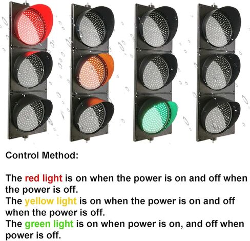 Traffic Stop Light 3 Light, Green, Yellow, Red, Retro Industrial Lamp for Wall Indicator Light, Dock Bay Indicator Warning Light(Manual Control,300mm 12v) in Saudi Arabia