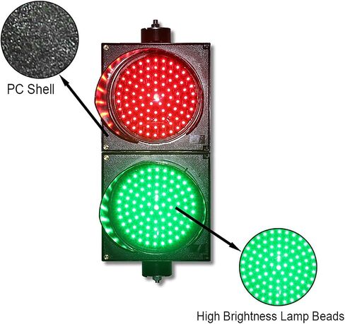 Traffic Light, Red/Green Stop and Go Light, Industrial Loading Dock Bay Light, Outdoor Waterproof Indicator Warning Light, for Toll Station,(200mm 24v) in Saudi Arabia