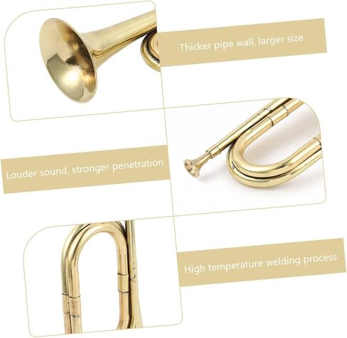 Copper Alloy Bugle Wind Instrument for Beginners - Portable Traditional Trumpet for School Band and Outdoor Events in Saudi Arabia