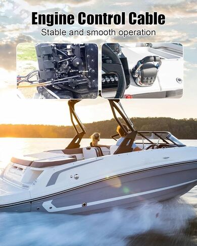 15FT Throttle and Shift Cables Fit for Mercury MerCruiser Marine Force Outboard GEN I 33c, 2PCS Outboard Engine Control Cables in Saudi Arabia