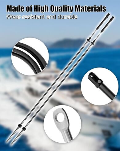 15FT Throttle and Shift Cables Fit for Mercury MerCruiser Marine Force Outboard GEN I 33c, 2PCS Outboard Engine Control Cables in Saudi Arabia