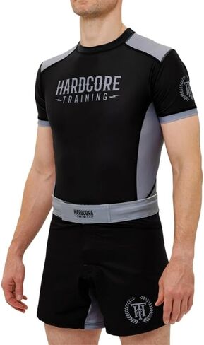 Hardcore Training Neocamp Men's Rash Guard Compression Shirt Short Sleeve MMA No-Gi Tight BJJ Grappling Base Layer Fitness in Kuwait