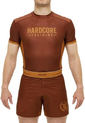 Hardcore Training Neocamp Men's Rash Guard Compression Shirt Short Sleeve MMA No-Gi Tight BJJ Grappling Base Layer Fitness in Kuwait