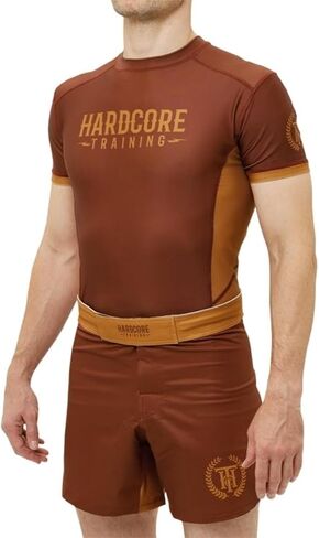 Hardcore Training Neocamp Men's Rash Guard Compression Shirt Short Sleeve MMA No-Gi Tight BJJ Grappling Base Layer Fitness in Kuwait