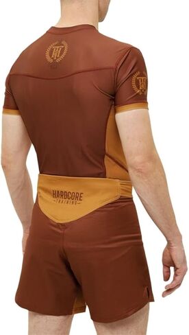 Hardcore Training Neocamp Men's Rash Guard Compression Shirt Short Sleeve MMA No-Gi Tight BJJ Grappling Base Layer Fitness in Kuwait