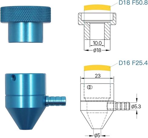 رأس ليزر Fonland K40 CO2 مع مساعدة الهواء لآلة نقش نقش K40 ليزر ، عدسة DIA 12/18MM FL50.8MM و DIA 16MM FL25.4 مم مرآة 20 ملم in Saudi Arabia