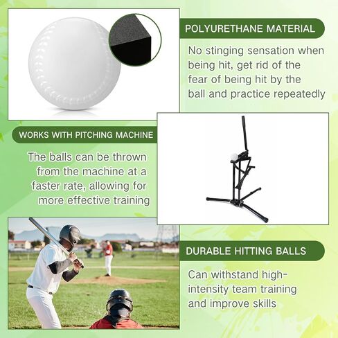 كرات آلات الترويج ، كرات الرغوة ممارسة كرات البيسبول عالية الكثافة ، ممارسة كرة تدريب على البيسبول للكرة اللينة لضرب التدريبات وممارسة الميدان 3 أوقية 2.9 بوصة in Kuwait