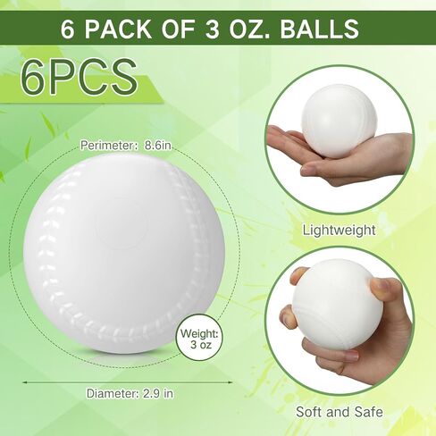 Pitching Machine Balls, Balls Foam Practice Baseballs High Density Foam Practice Baseball Softball Training Ball for Hitting Practice and Fielding Practice 3 oz 2.9 Inches in Saudi Arabia