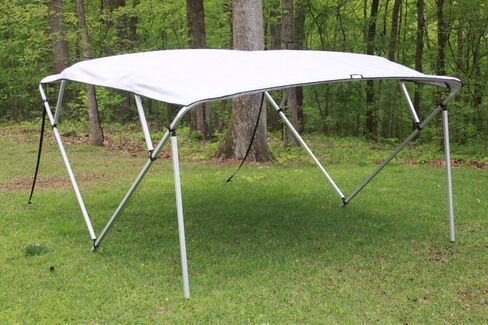 Fortex Company Gray/Gray Square Tube Frame 4 Bow Pontoon/Deck Boat Bimini Top 12 'Long ، 97-103 " in Saudi Arabia