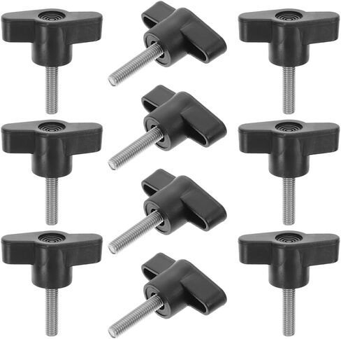 10pcs Hand Screw Knurled Screw Knurled Thumb Screw Wing Nut 1/4 28 Fine Thread Thumb Screw Thumb Bolt Plastic Screws Thumb Screws Z-Shaped Screw Handle Stainless Steel to Clamp in Saudi Arabia