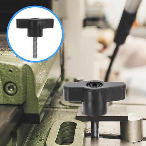 10pcs Hand Screw Knurled Screw Knurled Thumb Screw Wing Nut 1/4 28 Fine Thread Thumb Screw Thumb Bolt Plastic Screws Thumb Screws Z-Shaped Screw Handle Stainless Steel to Clamp in Saudi Arabia