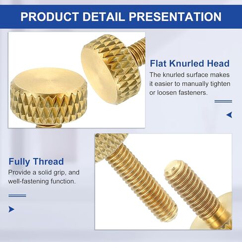 Uxcell 5pcs M3x12mm النحاس مسامير الإبهام ، مقابض مسطحات مسطحة مقابض من أحواض الإبهام الماس الصلبة المسمار المسمار الملمس. in Saudi Arabia