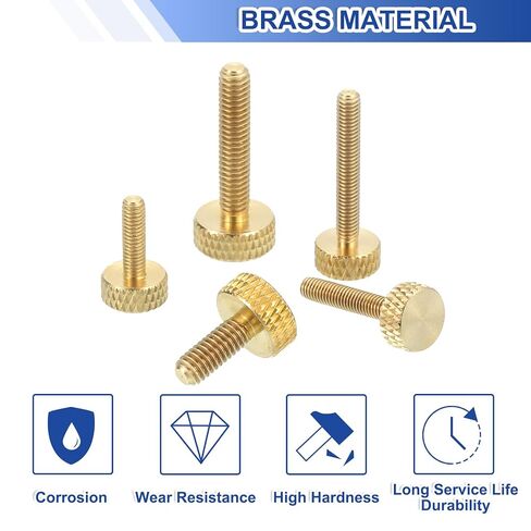 Uxcell 5pcs M3x12mm النحاس مسامير الإبهام ، مقابض مسطحات مسطحة مقابض من أحواض الإبهام الماس الصلبة المسمار المسمار الملمس. in Saudi Arabia