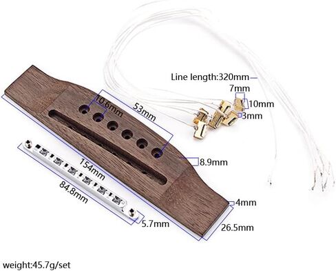Alnicov Rosewood Guitar Bridge with Insert Piezo bridge Pickup for Acoustic Guitar Replacement Parts in Saudi Arabia