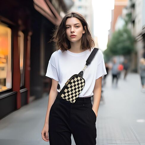أكياس Crossbody حقيبة Sling للنساء منقوشة حزم فاني حقيبة صدرية للعمل للتسوق in Kuwait