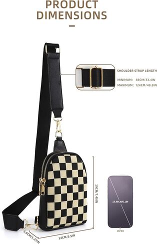 أكياس Crossbody حقيبة Sling للنساء منقوشة حزم فاني حقيبة صدرية للعمل للتسوق in Kuwait