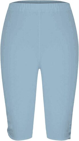 Capri Leggings for Women Knee Length Solid Soft Summer Beach Capri Yoga Pants High Waisted Lightweight Workout Tights in Kuwait