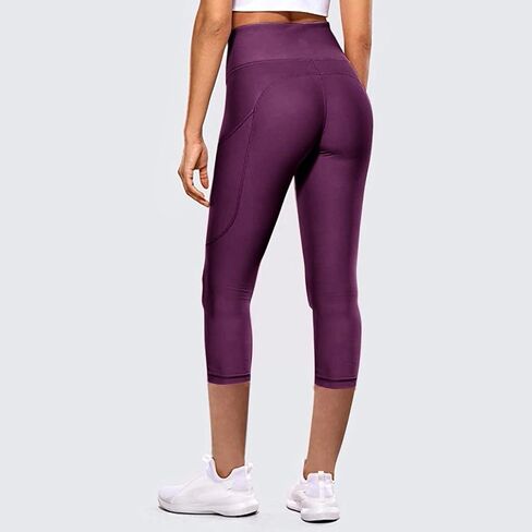 Capri Leggings with Pocket for Women Tummy Control Yoga Pants Reflective Running Compression Capris Tights in Saudi Arabia