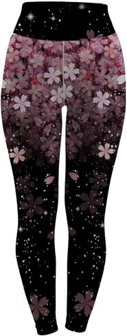 Print Leggings for Women High Waist No See Through Tummy Control Tights Stretch Skating Running Cycling Yoga Pants in Kuwait