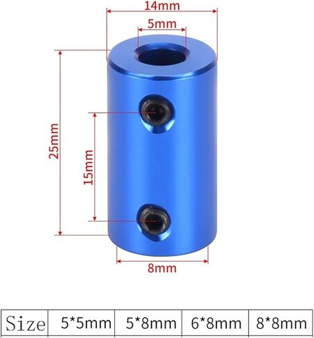 1pc Blue Rigid Shaft Coupler Aluminum Alloy Coupling Bore 5mm 8mm Rigid Clamping Coupler Screw for Stepper Motor(6x8mm) in Saudi Arabia