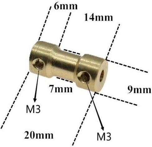 1pc 2mm 2.3mm 3mm 3.17mm 4mm 5mm 6mm النحاس النحاس المصنوع من موصل نقل محرك محرك مقرن من البراغي (2x6mm) in Saudi Arabia