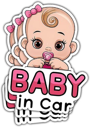 3 Pcs Blue Baby in Car Sticker Child in Car Sticker Baby in Car Safety Decal Kids on Board Stickers for Laptop Car Water Bottle Phone Case Hat Helmet Gifts 5"x5" in Saudi Arabia