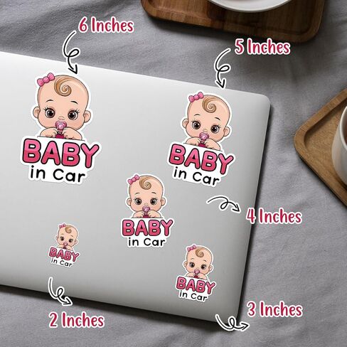 3 Pcs Blue Baby in Car Sticker Child in Car Sticker Baby in Car Safety Decal Kids on Board Stickers for Laptop Car Water Bottle Phone Case Hat Helmet Gifts 5"x5" in Saudi Arabia