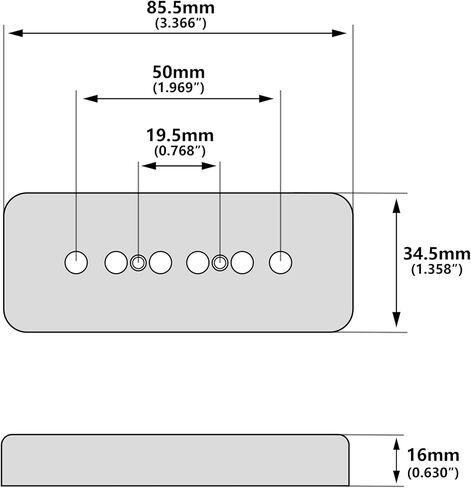 Banworks Plastic P90 Pickup Covers Electric Guitar P-90 Soapbar Pickup Covers 50mm (1-31/32") Neck Pickup Covers For Epiphone Les Paul LP Electric Guitar Pack of 2 JT/SYQG-07 Cream in Saudi Arabia