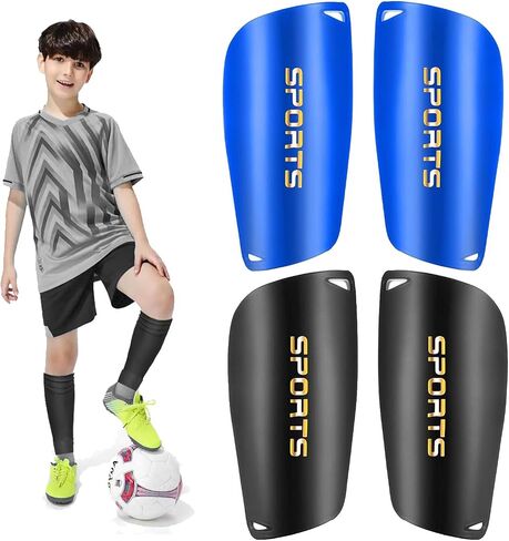 2 Pair Soccer Shin Guards Kids Youth, Shin Pads for 3-15 Years Old Boys and Girls Football Games EVA Cushion Protection Reduce Shocks and Injuries Lightweight Equipment in Saudi Arabia
