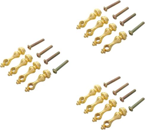 FAVOMOTO 12PCS Railing Bracket Spindles Furniture Connectors, Gold Metal Post End Caps Railing Post Connector Cap Cabinets Metal Gallery Spindles for Glass Furniture Cabinets in Saudi Arabia
