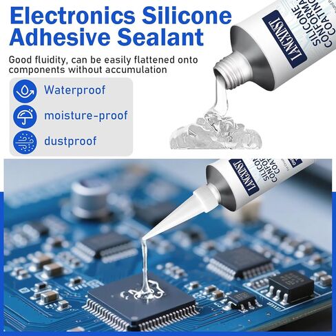 Conformal Coating for Electronics, Silicone Adhesive Sealant Transparent Insulating Sealant, Strong Fluidity Waterproof for Circuit Boards Appliance Control Boards LED Lamps,100ml in Kuwait