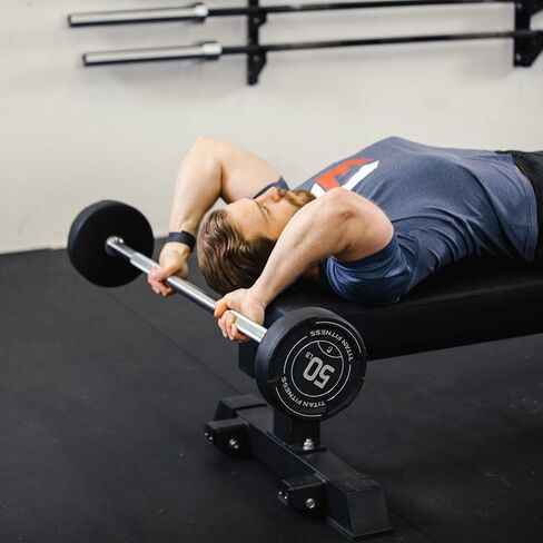 Titan Fitness Rubber Curl Fixed Barbells, Pre-Loaded Weight Bar for Strength Training & Weightlifting in Saudi Arabia