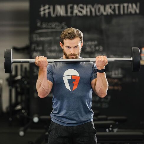 Titan Fitness Rubber Curl Fixed Barbells, Pre-Loaded Weight Bar for Strength Training & Weightlifting in Saudi Arabia