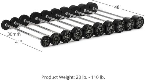 Titan Fitness Rubber Curl Fixed Barbells, Pre-Loaded Weight Bar for Strength Training & Weightlifting in Saudi Arabia