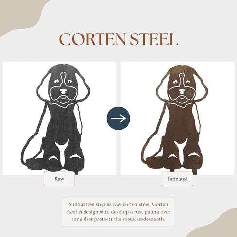 Corten Steel Cockapoo Dog Silhouette Yard Stake (كبير) in Saudi Arabia