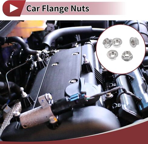 5 Pcs M10*1.25 Car Flange Nuts 304 Stainless Steel Girded Hex Lock Flange Nuts Non-Slip Lock Flange Silver Tone for Car Motorcycle in Saudi Arabia