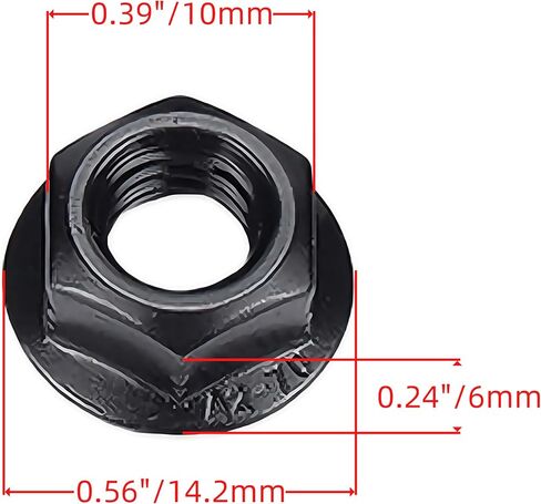 50 Pcs M6 x 1.0mm Serrated Flange Hex Nuts, 304 Stainless Steel Hexagon Flange Nuts, Full Thread, Hex Drive, Black in Kuwait